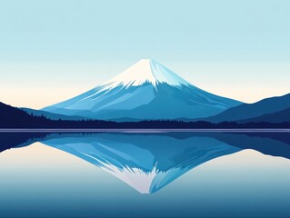 Wall Mural - Mount Fuji Reflection in a Calm Lake