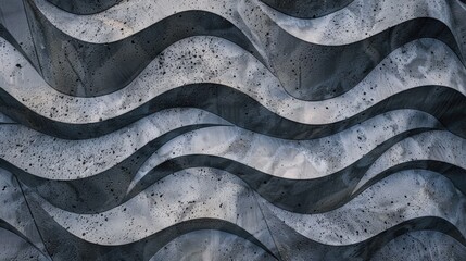 Poster - A close-up shot of a wave pattern in shades of gray