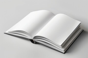 Poster - A close-up of an open book with blank pages, suitable for use in educational or creative projects