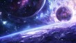 © Bright Studio - purple and blue space with planets and stars