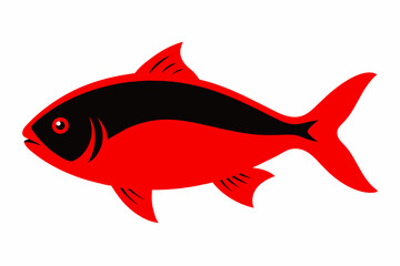 Wall Mural - Red snapper fish silhouette black vector art illustration 