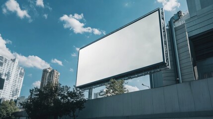 Blank Billboard in Urban Setting