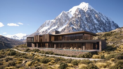 Sticker - Modern Luxury Mountain Home with Infinity Pool and Breathtaking Views