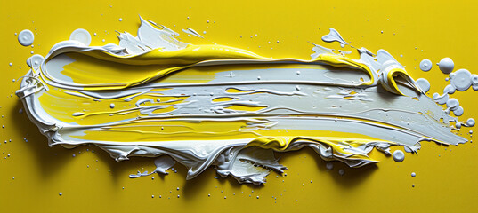 Wall Mural - Yellow and White Abstract Art