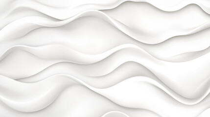 Wall Mural - A smooth, modern abstract design featuring white and light gray waves, creating a soft luxury feel for any background.