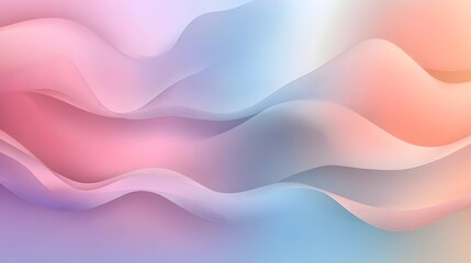 Poster - Smooth pastel gradient waves in soothing colors forming a calming and elegant background perfect for presentations digital art and website designs