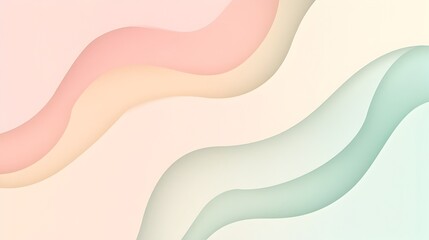 Poster - elegant and minimalist pastel design with gentle curves creating an open space perfect for presentat