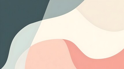 Poster - A of a minimal and elegant pastel design featuring gentle curves on the sides creating an open space in the center for presentation or content display