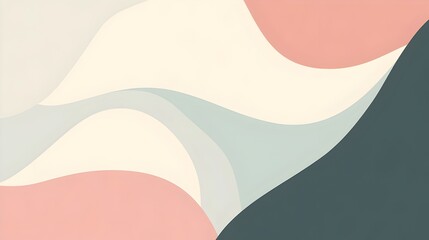 Poster - Elegant and modern minimalist pastel design with gentle curved sides creating an open central space perfect for presenting content branding or as a background template