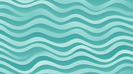 Wall Mural - This geometric pattern showcases flat-style waves in a soothing light teal hue, perfect for contemporary backgrounds in various design applications