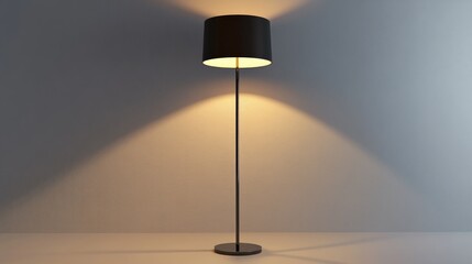 Poster - 3D rendering of a floor lamp isolated on a white background showcasing interior lighting in a CG illustration