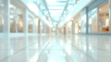 Poster - 3D rendering of an abstract blurred shopping and exhibition mall for background use