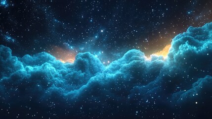 Aufkleber - Galaxy background with stars and stardust in a 3D cartoon rendering