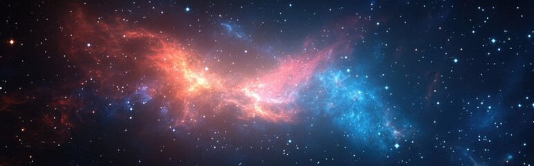 Aufkleber - Space background featuring stardust and shining stars accompanied by a colorful galaxy and realistic nebula in a 3D cartoon rendering