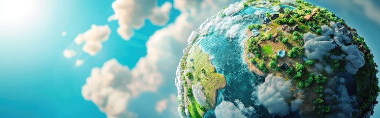 Poster - Cartoon rendering of Earth in 3D