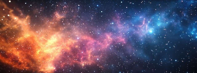 Poster - Elements of Cosmos series abstract background featuring space and stars for use in mathematics science education and modern technology projects in a 3D cartoon rendering style