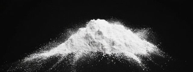 Aufkleber - White powder on a black background depicted in 3D cartoon style