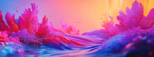Poster - Color Dream series featuring a composition of gradients and spectral hues in a 3D cartoon rendering embodying themes of imagination creativity and art painting within the Paint Movement