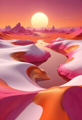 Sticker - Comic style, Smooth, curved white surfaces with gentle shadows in a twilight setting, creating a minimalist, abstract landscape with a hint of purple sky., graphic illustration, comic art graphic nove