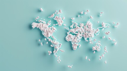 Poster - An artistic depiction of business expansion, with a map unfolding to reveal new territories and markets, symbolizing global outreach and growth, set against a simple backdrop suitable for text or