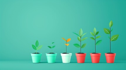 Poster - A symbolic image representing the evolution of business, with visuals of plant growth stages reflecting the journey from startup to established company, suitable for illustrating growth strategies