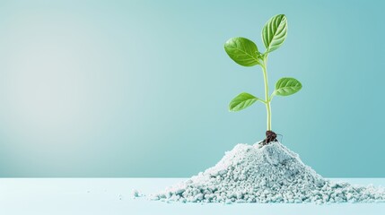 Poster - A visual metaphor for business growth and propagation, showcasing a plant multiplying and spreading its roots in fertile soil. The composition includes copy space suitable for adding business-themed