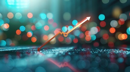 Poster - A dynamic stock photo depicting a business chart showing significant growth, with the graph surging upwards. Ample copy space is available for adding text or graphics to customize the image.