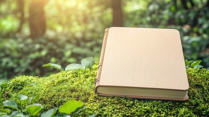 Sticker - Book on Mossy Ground in Forest