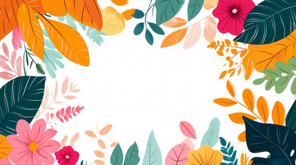 Poster - Autumn plants hand painted watercolor background pattern