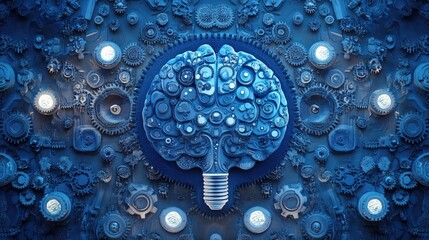Poster - abstract symmetrical pattern representing brain development concepts such as e learning studying gea