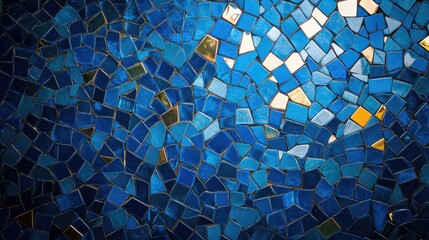 Poster - Blue mosaic abstract background