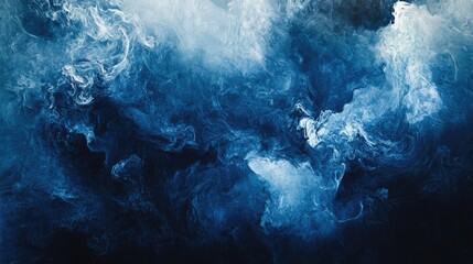 Poster - Dark blue and white abstract backdrop