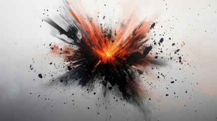 Poster - abstract representation of a star explosion against a grey background