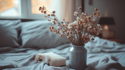 Sticker - Dried Flowers on Bedside Table