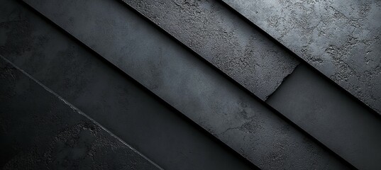Wall Mural - black granite stone wall diagonal panel surface background. generative ai technology.