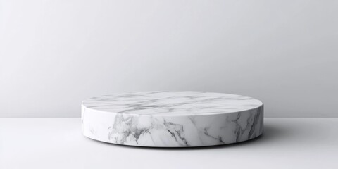 Aufkleber - White marble cylinder podium on a white background Conceptual scene for showcasing new products promotions banners discounts presentations cosmetics rankings and offers Ample copy space 3D renderin