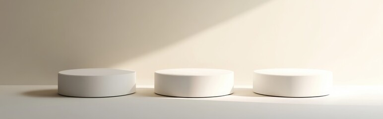 Aufkleber - Three podiums in a minimalistic setting 3D illustration
