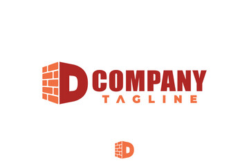 letter D brick building logo