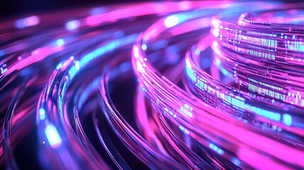 Poster - Abstract Neon Lights Background   Pink and Blue