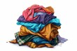 © artemstepanov - Dirty clothes pile flat icon. Doodle laundry day pile minimal symbol. Crumpled apparel garment heap