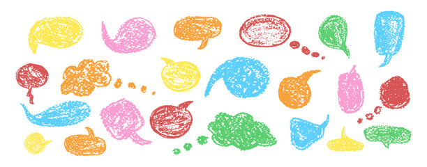 Wall Mural - set of fun speech bubbles for chat. comic frame templates for dialogues. collection of children spee