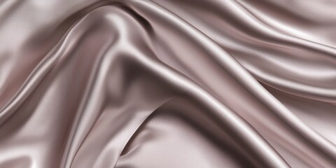 Closeup of rippled pink satin fabric texture background. Luxurious background design
