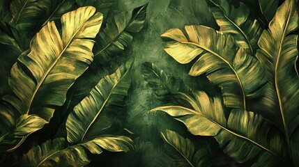 Wall Mural - Vibrant Banana Leaf Featuring Rich Green Color and Detailed Veins, Ideal for Representing Tropical and Natural Themes with a Fresh and Lush Appearance