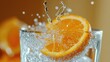 © savittree - Vibrant drops of Vitamin C falling into a glass of water, creating a refreshing splash of health.