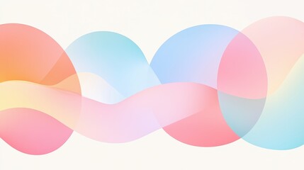 Poster - Abstract Pastel Shapes Background  Minimalist Design  Soft Colors  Gradient  Geometric  Overlay  Overlapping  White Background  Digital Art  Modern Ar
