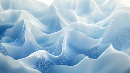 Poster - Abstract blue background with white dots and wavy texture.