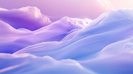 Wall Mural - Dreamlike abstract clouds in lavender gradient create serene ethereal atmosphere