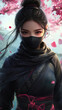 © GoshaMovies - ninja girl. A samurai woman. Nice girl. The girl is a warrior. The woman is a murderer.an Asian girl. The woman in the mask