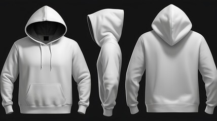 Wall Mural - white blank hoodie mockup, hoodie mockup, Blank sweater, AI Generative