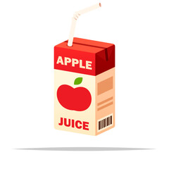 Wall Mural - box of apple juice vector isolated illustration